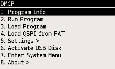 DMCP System menu